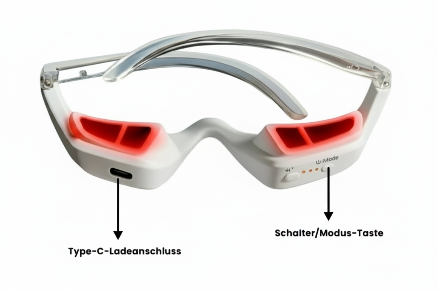 Anwendung der Hautglanz Lumina Pro Rotlicht-Brille für Hautpflege und Regeneration